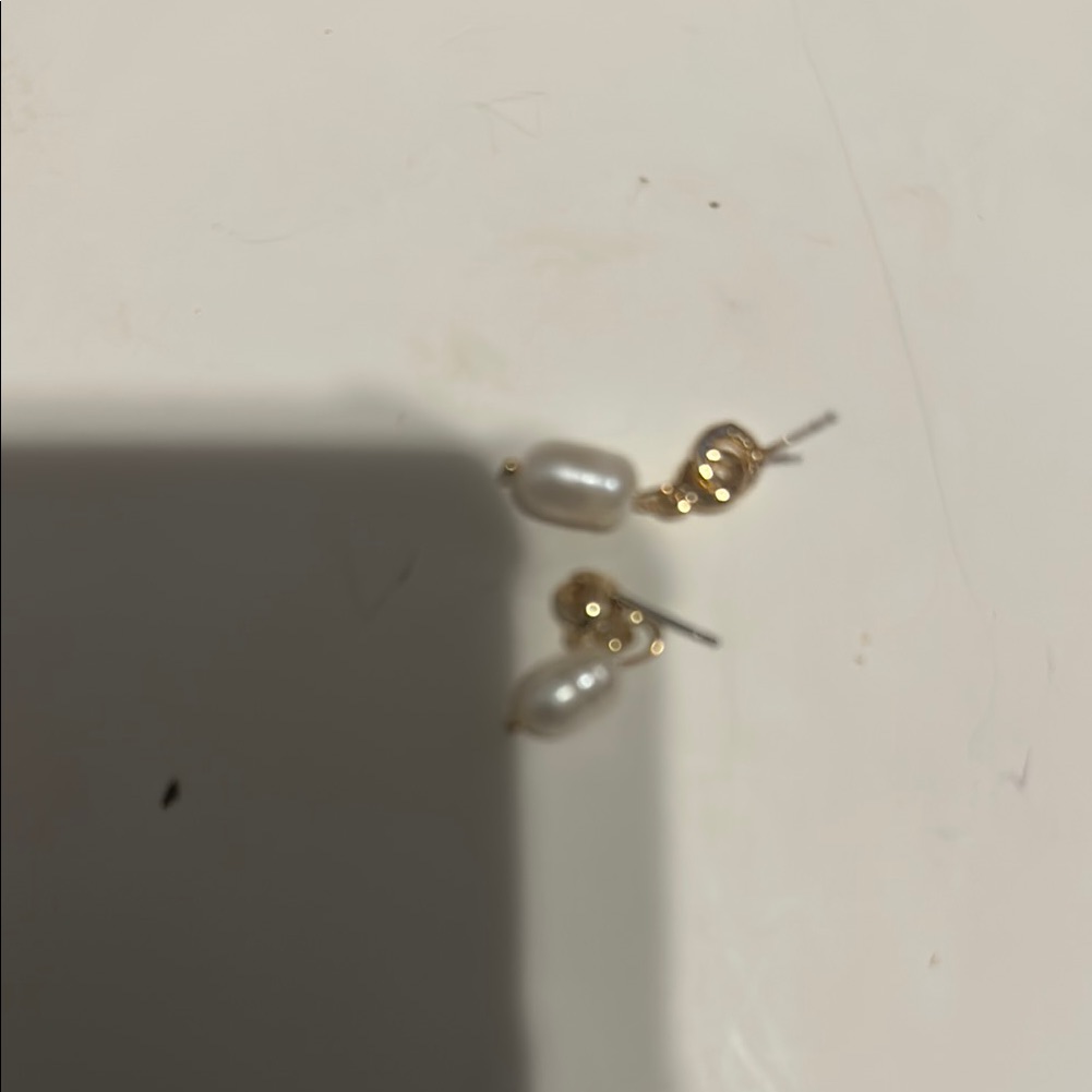 Gold And Pearl Drop Earrings